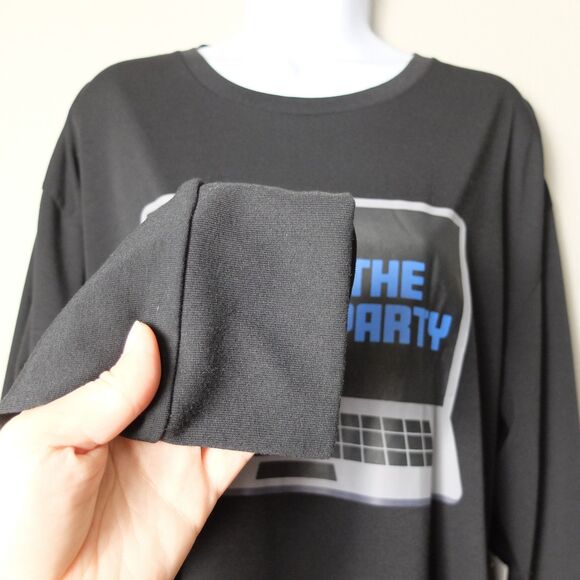 LuLaRoe Hudson Black Long Sleeve Graphic Shirt Size XL NWT - Picture 4 of 9